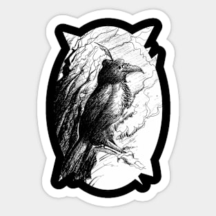 Poetical looking raven 30/10/23 - gothic art and designs Sticker